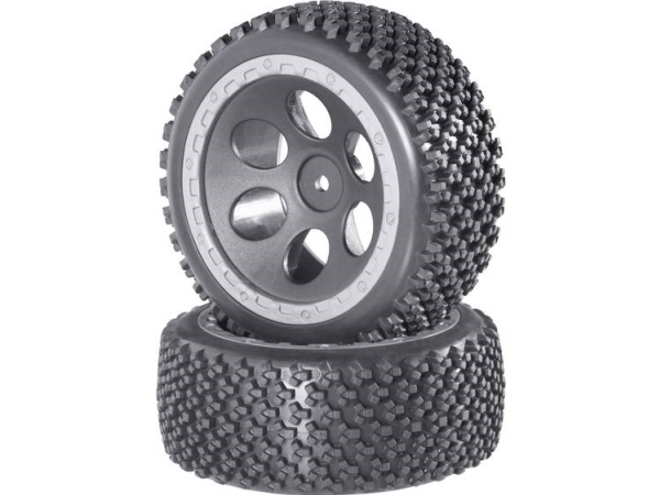 Komplette Hjul 1:10 Reely Buggy Rally Hul-Design Grå 2 Stk