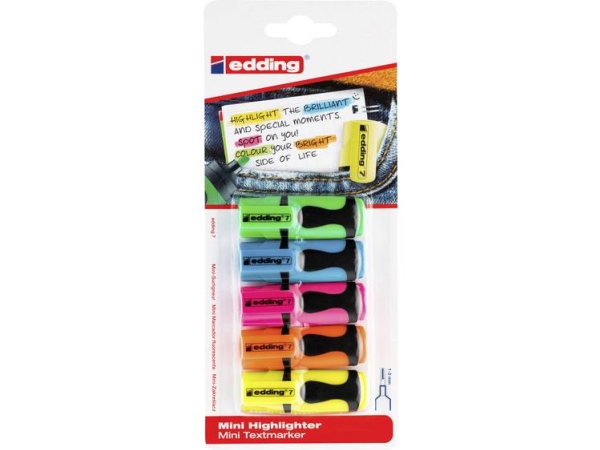 Edding 7, 5 Stück(E), Blau, Grün, Orange, Pink, Gelb, Meißel, Gemischte Farben, 1 Mm, 3 Mm