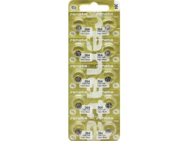 Renata 364.Mp-E Knapcellebatteri 364 Sølvoxid 20 Mah 1,55 V 10 Stk