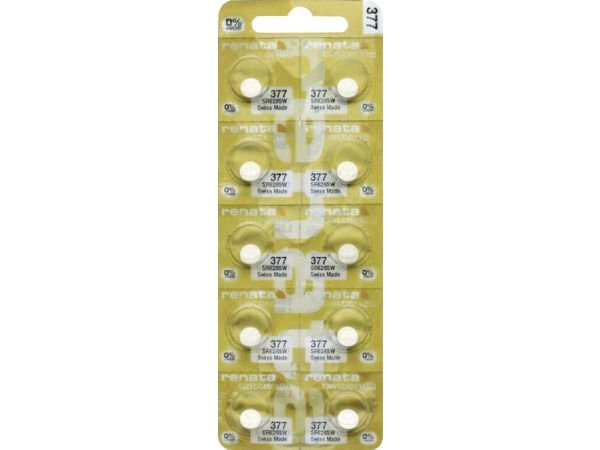 Renata 377.Mp-E Knapcellebatteri 377 Sølvoxid 28 Mah 1,55 V 10 Stk