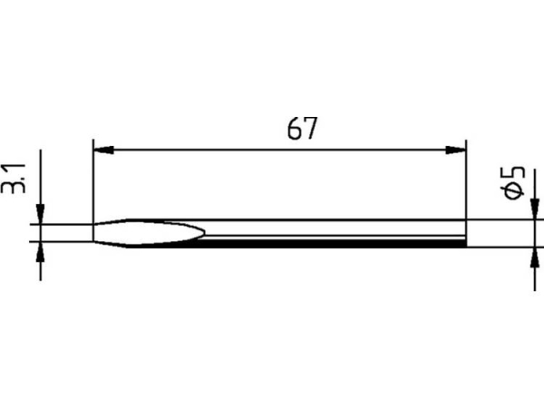 Ersa 0032Kd Loddespids Mejselform, Lige Spidsstørrelse 3.10 Mm Spids-Længde 78 Mm Indhold 1 Stk