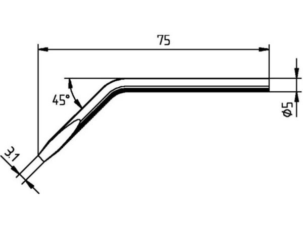 Ersa 0052Jd Loddespids Mejselform, Bøjet Spidsstørrelse 3.10 Mm Indhold 1 Stk