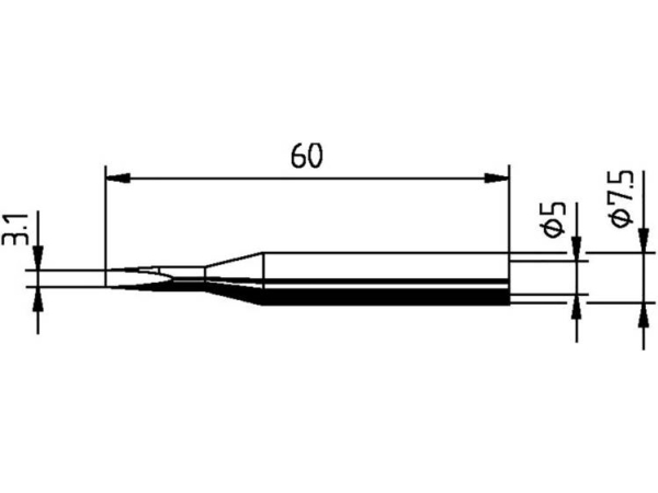 Ersa 0172Kd Lötspitze Meißelform Gerade Spitze Spitzenbreite 3,10 Mm Lötspitzenlänge 60 Mm 1 Stk