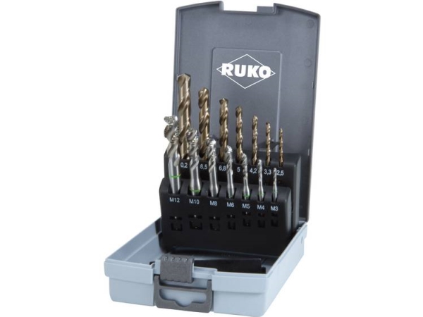 Ruko 245052Ro Maschinengewindebohrersatz 14-Teilig Din 371, Din 376 Hsse-Co 5 1 Satz