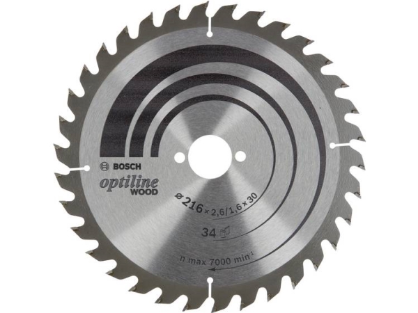 Optiline 2608838409 Kreissägeblatt 216 X 30 1.6 Mm Zähneanzahl 34 1 St. (2608838409)