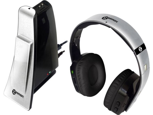 Geemarc Cl7400 Opti Funk Tv In Ear Kopfhörer Over Ear Leichtbügel, Lautstärkeregelung, Headset Silber-Schwarz (Cl7400_Op_Sil_Vde)