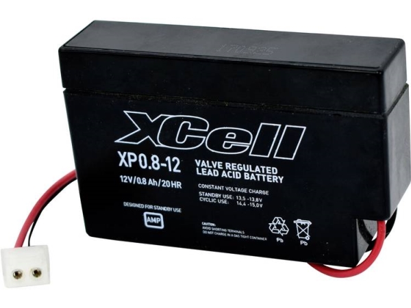 Xcell Xp0.812Amp Blybatteri 12 V 0.8 Ah Blyfleece (B X H X T) 96 X 62 X 25 Mm Amp-Bøsning Vedligeholdelsesfri