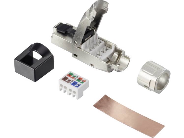 Renkforce Rj45 Stecker Cat 8.1 8P8c Stecker Feldkonfektion (Werkzeuglos) Silber Rf-4495306 1 St. (Rf-4495306)