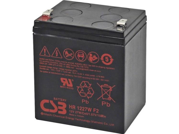 Csb Batterie Hr 1227W Hochstrom-Bleiakku 12 V 6,2 Ah Bleivlies (B X H X T) 90 X 106 X 70 Mm Flachstecker 6,35 Mm, Flachstecker 4,8 Mm Wartungsfrei, L