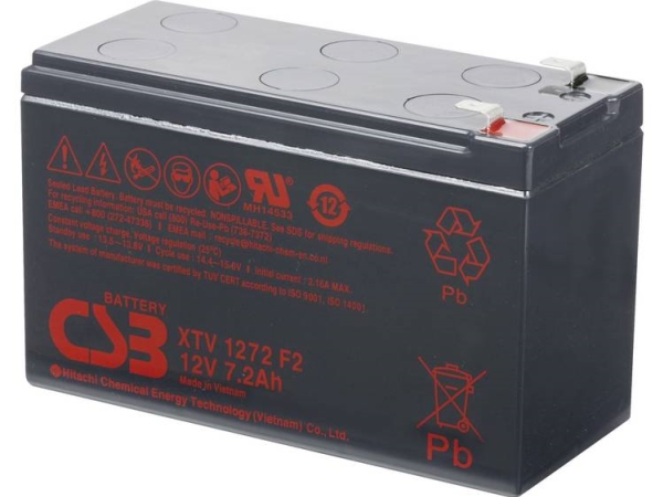 Csb Batterie Xtv1272 Xtv1272 Blei-Säure-Batterie 12 V 7,2 Ah Bleivlies (B X H X T) 151 X 99 X 65 Mm Flachstecker 6,35 Mm Wartungsfrei, Geringe Selbst
