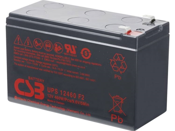 Csb-Batterie Usv 12460 High Rate Ups12460f2 Blei-Säure-Batterie 12 V 9,6 Ah Bleivlies (B X H X T) 151 X 99 X 65 Mm Flachstecker 6,35 Mm Wartungsfrei,