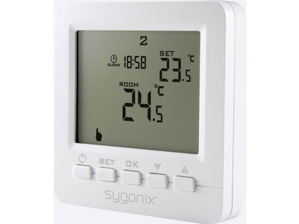 Sygonix Rumtermostat Indbygget, Ugeprogram 5–35 °C (Sy-4500818)