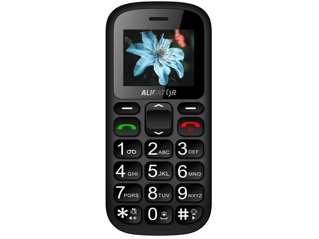 Aligator A321 Senior, Menu, Dual Sim, 160 X 128 Pixels, 800 Mah, Sort, Grå