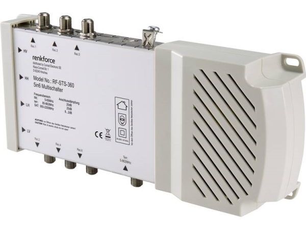 Renkforce Rf-Sts-360 Sat Multischalter Eingänge (Multischalter): 5 (4 Sat/1 Terrestrisch) Teilnehmer-Anzahl: 6 Quad-Lnb-Tauglich (Rf-4510558)