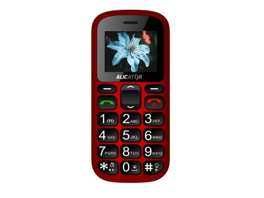 Aligator A321 Senior, Menu, Dual Sim, 160 X 128 Pixel, 800 Mah, Rød