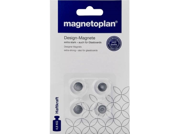 Magnetoplan Neodym-Magnete Design, Durchmesser: 20 Mm Mit Transparentem Griff, Aus Poliertem Acryl, Besonders - 1 Stück (1681020)