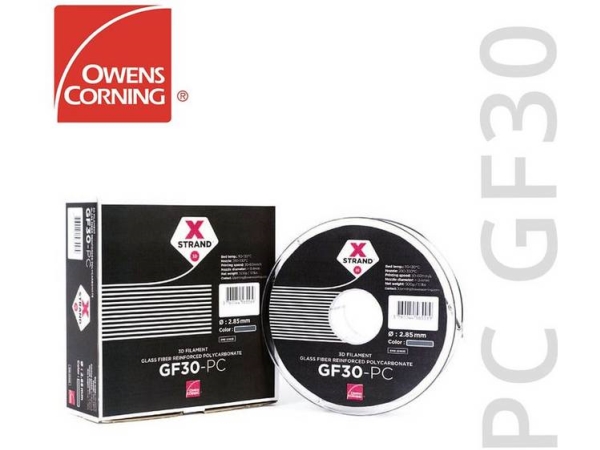Owens Corning Fixd-1000-001 Xstrand Gf30 Filament Pc Uv Beständig 1,75 Mm 500 G Schwarz 1 Stück