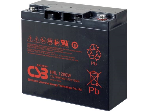 Csb Akku Hrl 1280W High-Rate Longlife Hrl1280w-Fr Blei-Säure-Akku 12 V 20 Ah Bleivlies (B X H X T) 181 X 167 X 76 Mm M5-Verschraubung Wartungsfrei, L