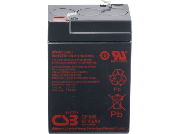 Csb Battery Gp 645 Standby Usv Bleiakku 6 V 4,5 Ah Blei (B X H X T) 70 X 107 X 48 Mm Flachstecker 4,8 Mm Wartungsfrei Geringe Selbstentladung