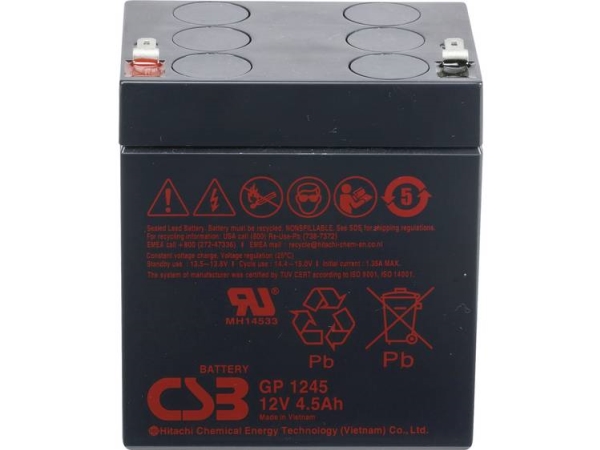 Csb Batterie Gp 1245 Standby Usv Gp1245f1 Bleibatterie 12 V 4,5 Ah Bleivlies (B X H X T) 93 X 108 X 70 Mm Flachstecker 4,8 Mm, Flachstecker 6,35 Mm W