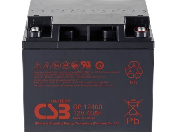 Csb Battery Gp 12400 Standby Usv Bleiakku 12 V 40 Ah Bleifleece 197 X 171 X 165 Mm M5 Schraubanschluss Wartungsfrei Geringe Selbstentladung