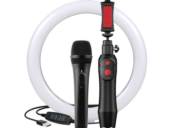 Ik Multimedia Irig Video Creator Hd Bundle Hånd Mobilmikrofon Overførselstype:Bredbånd Inkl. Klemme, Inkl. Stativ