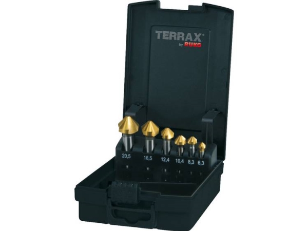 Ruko A102152tro Kegelfräser-Satz 6-Teilig 6,3 Mm, 8,3 Mm, 10,4 Mm, 12,4 Mm, 16,5 Mm, 20,5 Mm Hss Tin 1 Satz