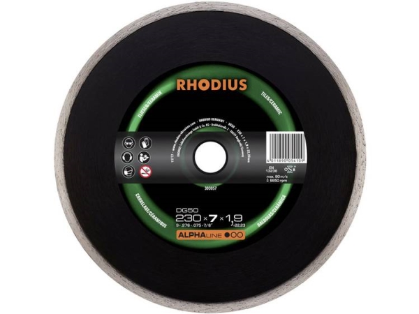Rhodius 303053 Dg50 Diamantskæreskive Diameter 115 Mm Borings-Diameter 22.23 Mm Fliser, Keramik 1 Stk