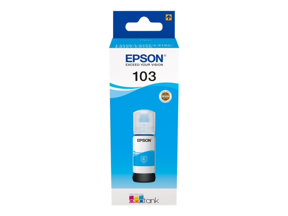 Epson 103 - 65 ml - cyan - original - refill - för EcoTank L3150, L3151, L5190 | Skrivare - Bläck, toner & förbrukningsvaror - Bläck | GameStuff