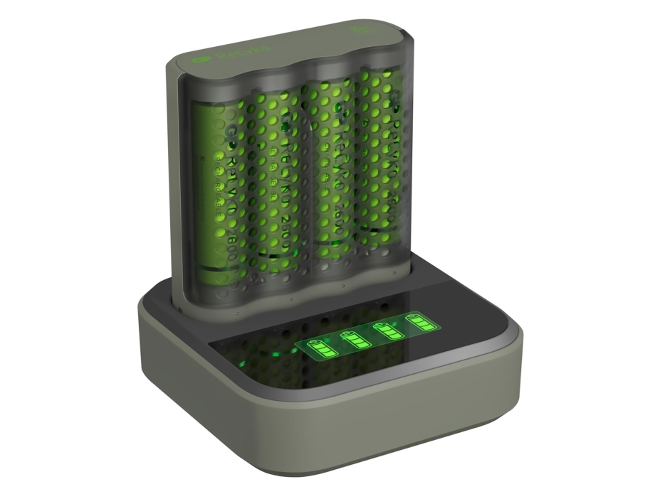 GP ReCyko Speed-oplader M451 (USB) med ladestation D451, inkl. 4 stk. AA 2600 mAh NiMH batterier