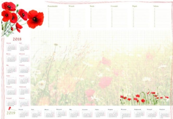 Kalender B3 med remsa, Poppies (T-2-B3-4) | Papper & Emballage - Kalendrar & Anteckningsböcker - Kalendare | GameStuff