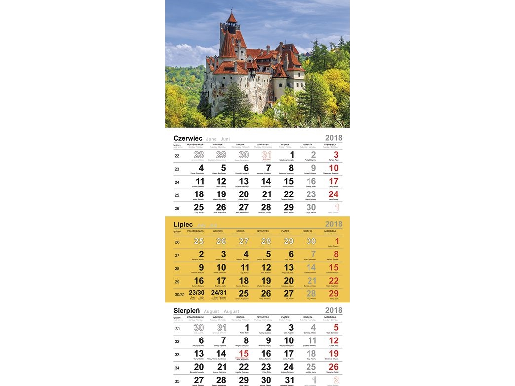 Dreiteiliger Kalender One-Plane 2018 Mix