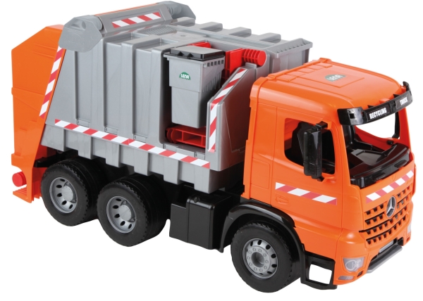Lena Giga Trucks Garbage Truck Arocs With Labels, Skraldebil Model, Garbage Truck, 3 År, Plast, Grå, Orange