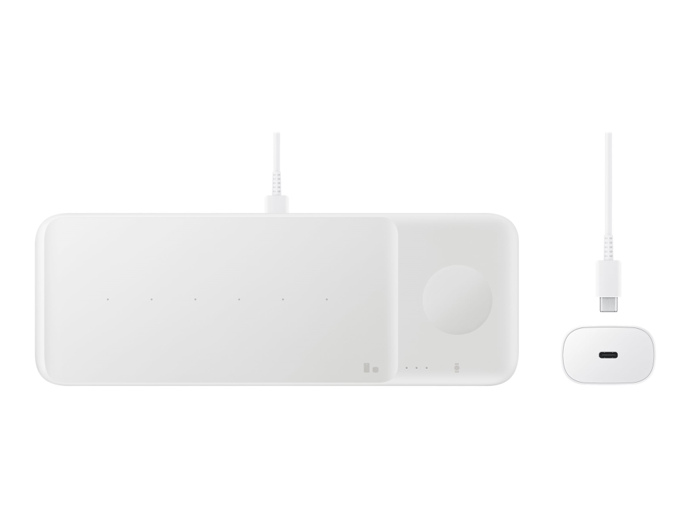 Samsung Wireless Charger Trio EP-P6300 - Trådløs opladningspude + AC ...