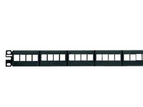 Panduit NetKey Modular Faceplate Patch Panel - Patch-panel - sort - 1U - 19 - 24 porte