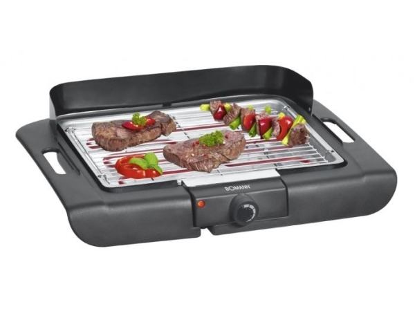 Bomann BQ 2243 CB, 2000 W, Grilli, Sähkö, Pöydän pinta, Ritilä, Musta