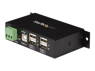 Startech.Com 4 Port Usb 2.0 Hub - Industrieller Usb-A Hub Aus Metall - Hutschienen/Wand/Tischmontage Möglich - Taa Konform - Usb Expander Hub, Usb 2.