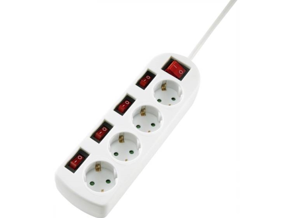 Sygonix Sy-4535068 Stikdåse Med Afbryder Hvid Beskyttelseskontakt 1 Stk (Sy-4535068)