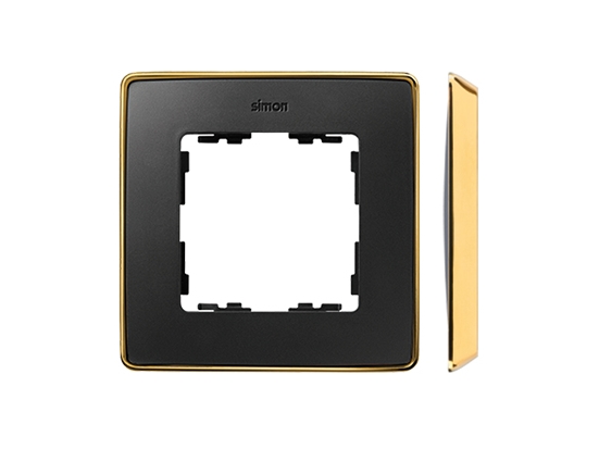 Kontakt-Simon Simon Detail 82 Einzelrahmen Detail Select-Metall Graphite / Sockel Gold 8201610-242