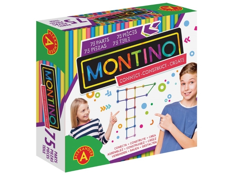 Montino 75 byggleksaker (75 bitar) | Leksaker - Konstruktions leksaker - Plastik konstruktion | GameStuff