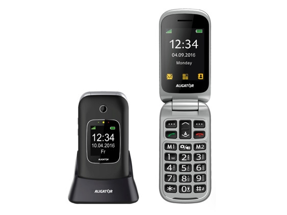 Aligator V650 6,1 Cm (2,4") 95 G Sort/Sølv Senior-Telefon