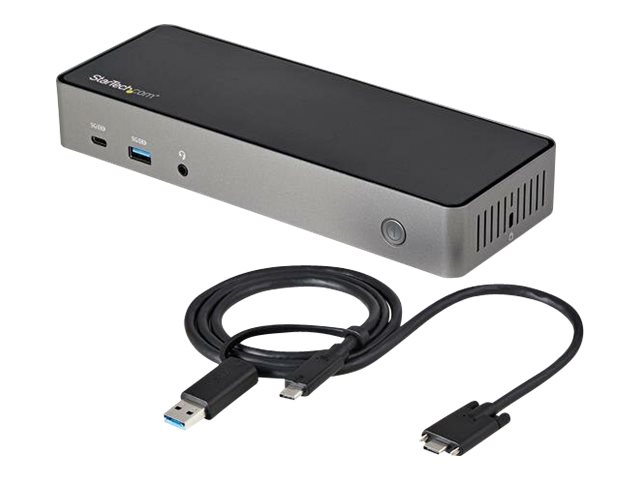 Startech.Com Usb-C Usb-A Dock - Hybrid Universal Triple Monitor Laptop Docking Station Displayport & Hdmi 4K 60 Hz - 85W Pd, 6X Usb-Hub, Gbe, Audio -