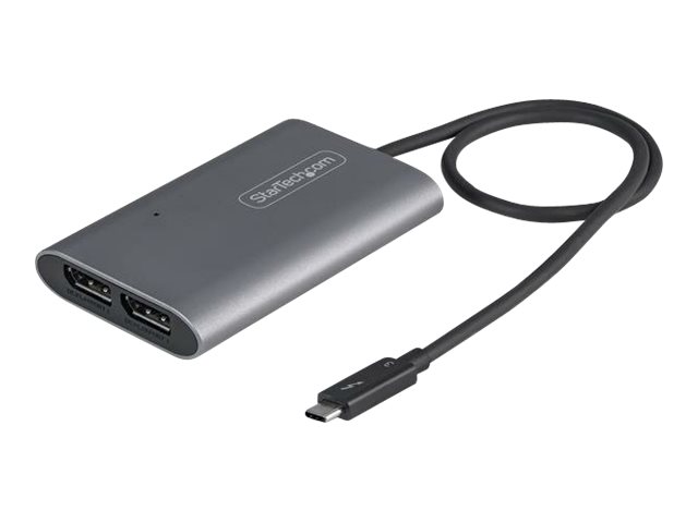 Startech Thunderbolt 3 To Dual Displayport Adapter Dp 1.4, Dual 4K 60Hz Or Single 8K/5K Thunderbolt 3 To Dp Adapter, Tb3 To 2X Displayport Monitor Vi