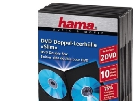 Hama DVD-ROM Slim Double Box - Slimmat förvaringsetui för DVD - kapacitet: 2 DVD - svart (paket om 10) | Papper & Emballage - Förpackning - Till CD & DVD | GameStuff