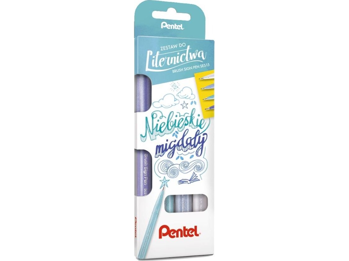 Pentel Set Of Calligraphy Pens 4 Colors Pentel