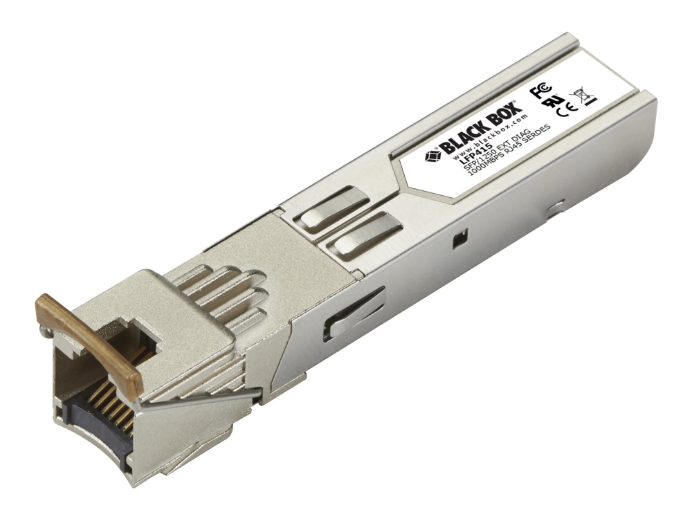 Black Box - Sfp (Mini-Gbic) Transceiver Modul - 1Gbe - 1000Base-T - Rj-45 - Op Til 100 M - Taa-Kompatibel