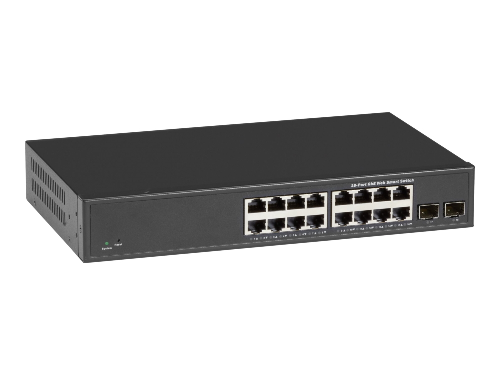 Black Box - Switch - Smart - 18 X 10/100/1000 + 2 X Sfp - Monterbar På Stativ