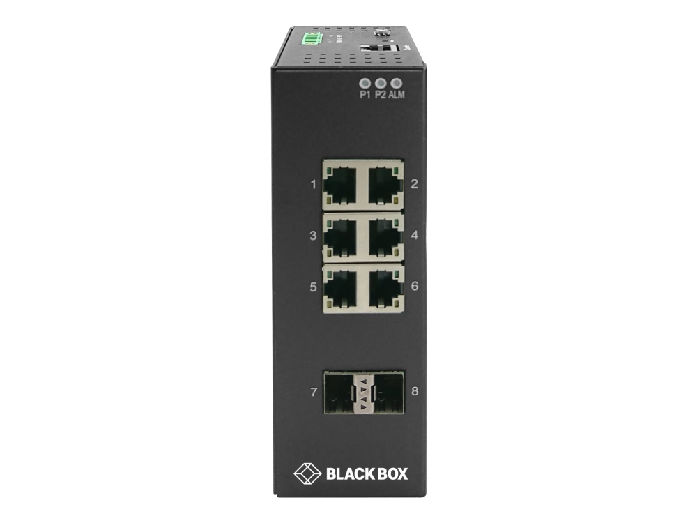 Black Box Industrial Extreme Temperature - Switch - L2+ - Administreret - 6 X 10/100/1000 + 2 X Gigabit Sfp - Din Monterbar På Skinne, Væg-Monterbar
