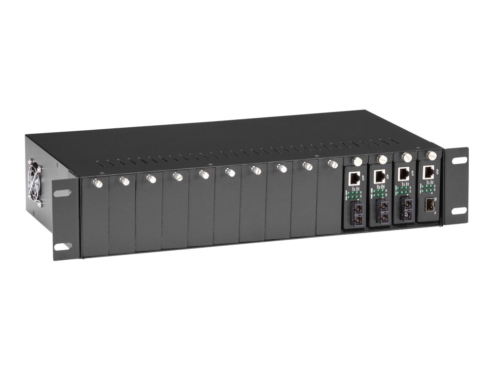 Black Box Pure Networking Copper To Fiber Media Converter Chassis - Basis For Modulær Ekspansion - Ac 100/240 V - 2U - Rackmonterbar - For P/N: Lgc21