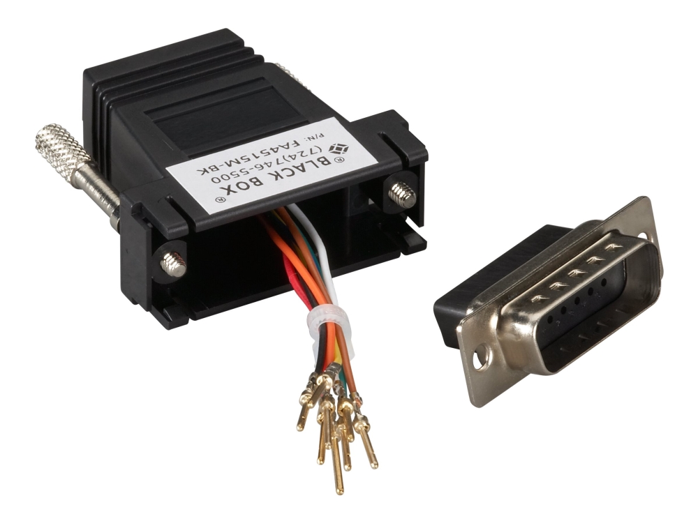 Black Box Modular Adaptor Kit (Unassembled) - Netværksadapter - 15 Pin D-Sub (Db-15) (Han) Til Rj-45 (Hun) - Sort